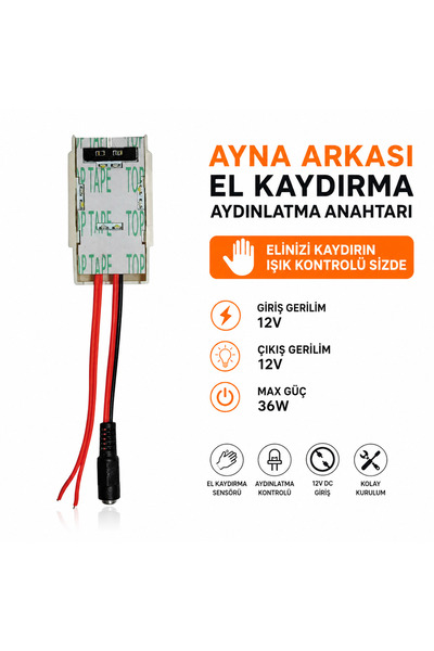 MELKO Ayna Arkası Işık Aç-Kapa 12V Hareket Sensörü