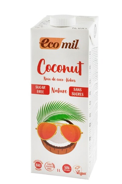 Ecomil Băutură vegetală organică de cocos, fără zahăr, 1000ml