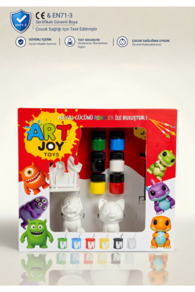 ART JOY TOYS 3D Boyanabilir Figür Seti – Kedi & Köpek Serisi 3’lü Çocuk Boyam...
