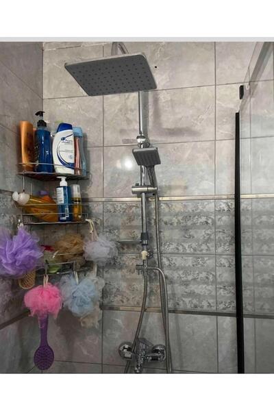 KALE Tandem Banyo Bataryası ve TEMA 53242 Rain Carismo Tepe Duş Seti SS304 Paslanmaz Duş Sistemi