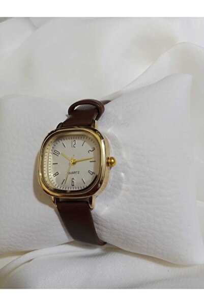 Brality Brand Model Gold Color Steel Case, White Color Dial, Dark Brown Color...