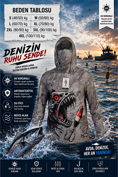 dkmoutdoor Orkw Kapüşonlu Uzun Kollu Balıkçı Ve Su Sporları Uv Korumalı Su It...