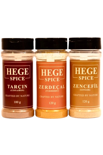 Hege Spice Tarçın & Zencefil & Zerdeçal Altın 3'lü Seti