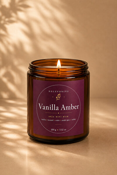 Decevorine Signature Collection Vanilla Amber Karamel Esanslı Lüks Kokulu Mum...