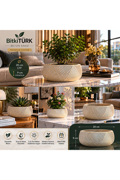 BitkiTÜRK özel beton tasarım bonsai saksısı