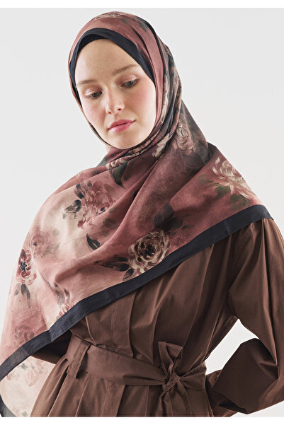 Freshscarfs Siyah Marıelle Desenli Pamuk Viskon Şal