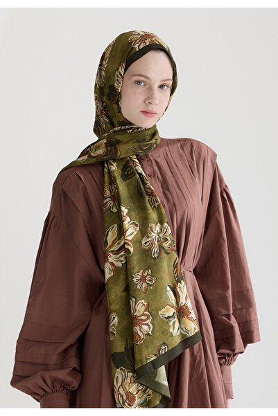 Freshscarfs Jasmıne Floş Viskon Şal Yeşil