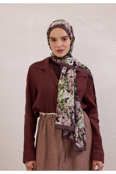 Freshscarfs Beauty Blossom Desen Rami Şal Erik Çürüğü
