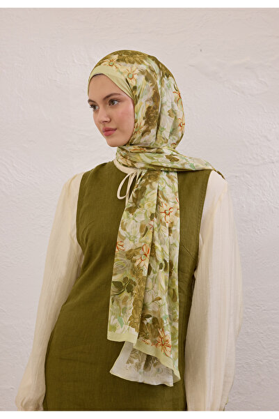 Freshscarfs Summer Bloom Desen Rami Şal Çağla Yeşili