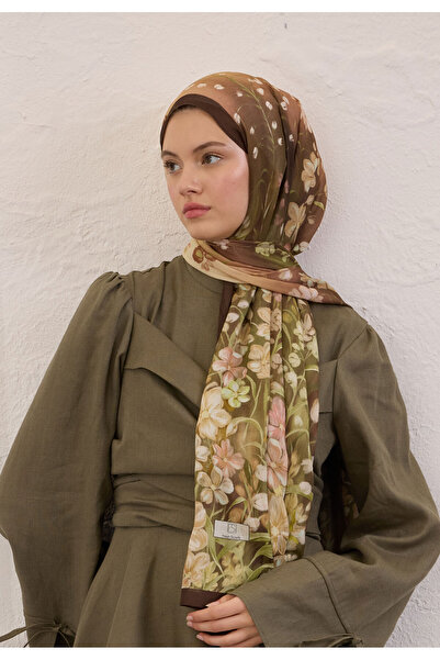 Freshscarfs Wisteria Desen Rami Şal Kahve