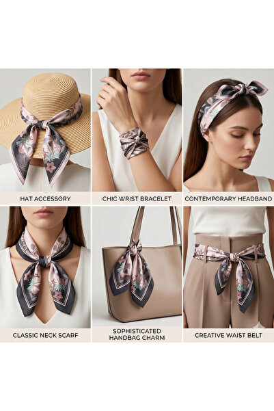 Zelayn Bandana cu model de flori roz