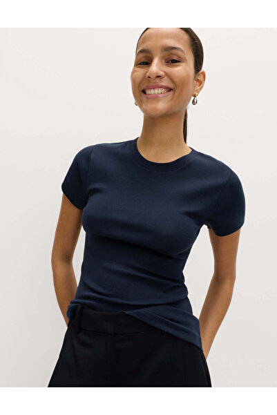 Marks & Spencer Pamuk Karışımlı Kısa Kollu T-shirt