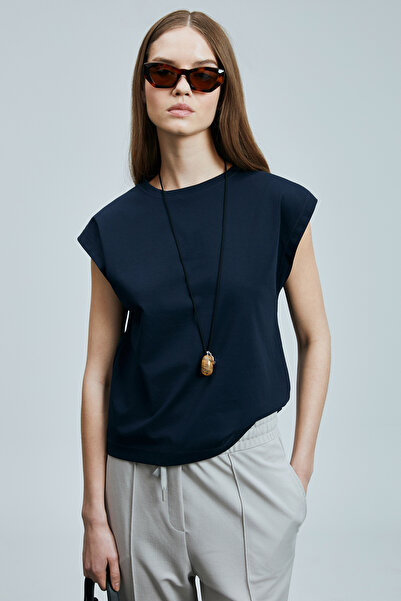 Lufian Erote Women's Cotton T-Shirt Navy Blue