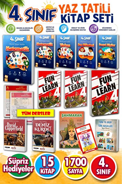 Harika Çocuk Yayınları 4.sınıf Için Tatil Kitabı Tekrar Seti - 13 Kitap