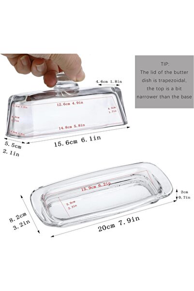 Arabest 8 Inch Art Glass Butter Dish with Lid, Classic 2-Piece Covered Contai...