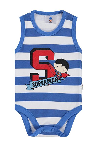 Civil Baby Superman Baskılı 3-18 Ay Çıtçıtlı Badi - Mavi