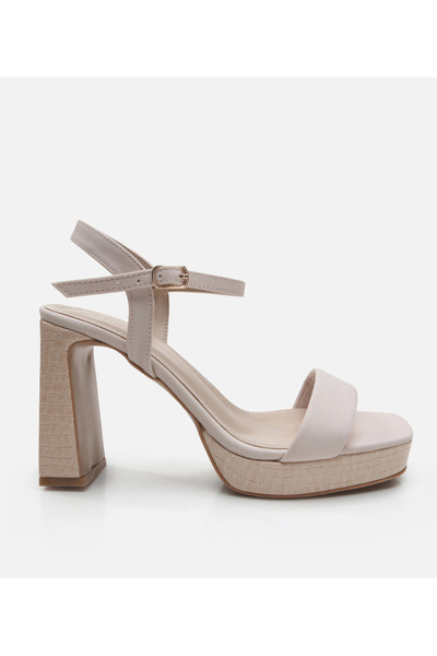 Hotiç Beigefarbene Abendkleider-Sandalen für Damen mit Absatz