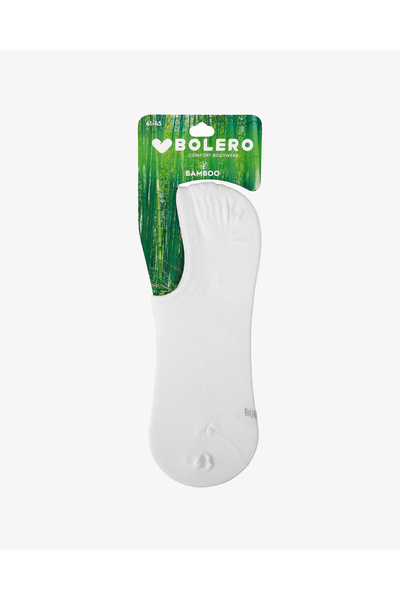 Bolero Premium Görünmez Bambu Kısa Patik Çorap Beyaz