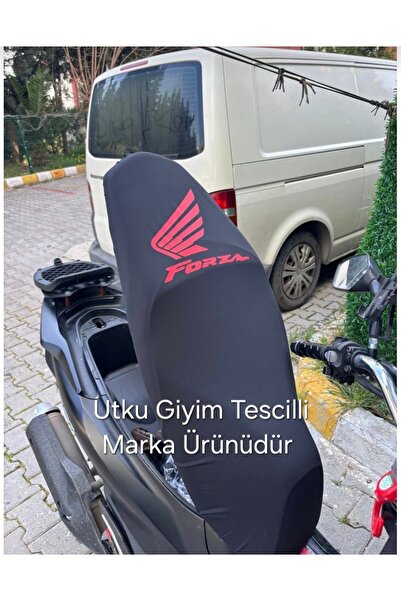 Utku Giyim FORZA UYUMLU FORZA LOGOLU LİKRALI MOTOSİKLET SELE KILIFI SİYAH RENK