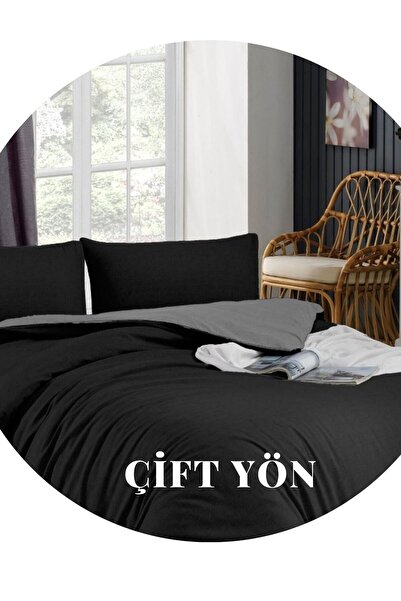 ELY PARKER Kolay Ütü-120x200-tek Kişilik Nevresim Takımı (gri Lastikli Çarşaf+yorgan Kılıfı+yastık Kılıfı)