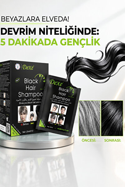 Dexe Black Hair Shampoo - Saç Siyahlaştırıcı Şampuan 10 Adet Kutu