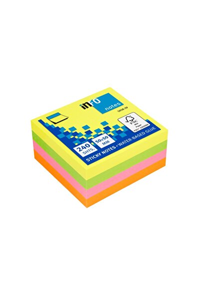 INFO NOTES Notițe adezive Brilliant cube 50 x 50 mm - 240 de coli - 5658-39