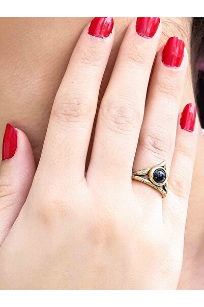 esha Natural Stone Onyx Natural Stone Antique Model Women's Adjustable Ring E...
