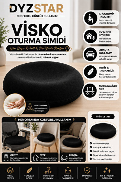 DYZSTAR Visko Oturma Simidi Ergonomik Oturma Minderi Ev Ofis Araç İçin Konfor...