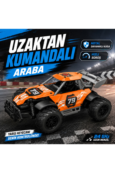 dude Metal Kasa 1:22 Ölçek Uzaktan Kumandalı Yarış Arabası – 2.4 GHz Uzun Men...