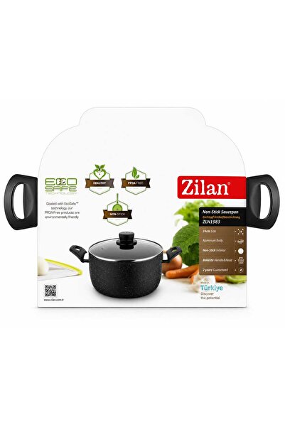 Zilan Cratita aluminiu 24cm 3L cu capac sticla - interior antiaderent premium