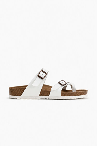 Sivarro Moderno Cross Strap Women's Slippers - White