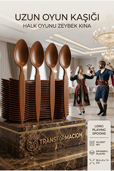 Transformacion Uzun Oyun Kaşığı Halk Oyunu Kaşığı - Kına Kaşığı Uzun Saplı Ze...