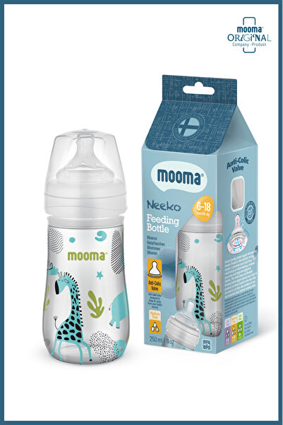 MOOMA Neeko Doğal Tepkili Antikolik PP Animals Desenli Biberon 250 ml (6–18 A...
