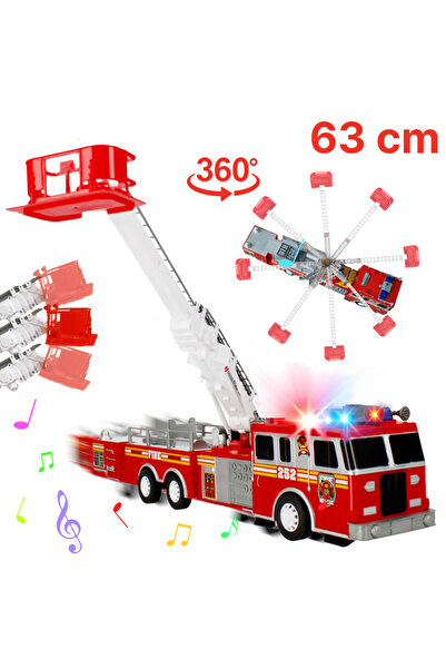 RCO Large Fire Truck – Extendable Ladder, Realistic Lights and Sounds, 63 cm