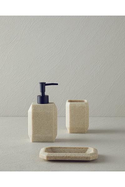 English Home Stone 3'lü Banyo Seti Bej