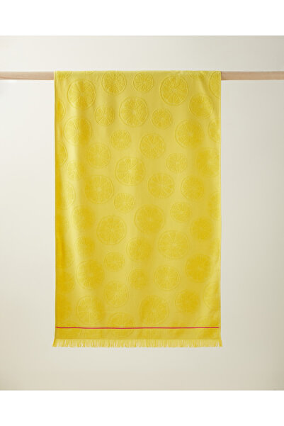English Home Sweet Lemon Pamuk Plaj Havlusu 70x140 cm Sarı