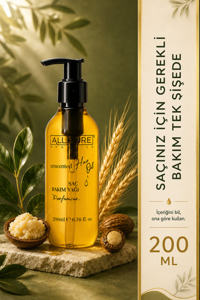 ALLPURE زيت العناية بالشعر (200 مل 22 زيت طبيعي يحتوي على زيت العناية المغذي ...