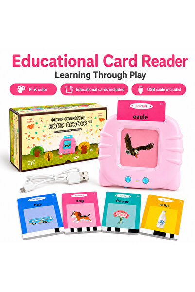iTin Jucarie educativa Montessori cu cititor de carduri, 112 carduri, 224 cuv...