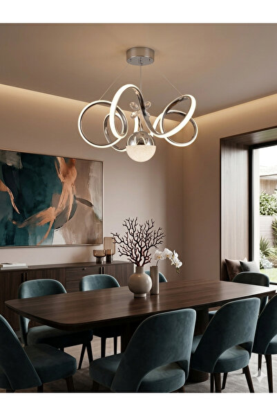Zeya Lighting Yüksek Aydınlatmalı Kuğu Model krom kaplama gövde rengi sarkıt ...