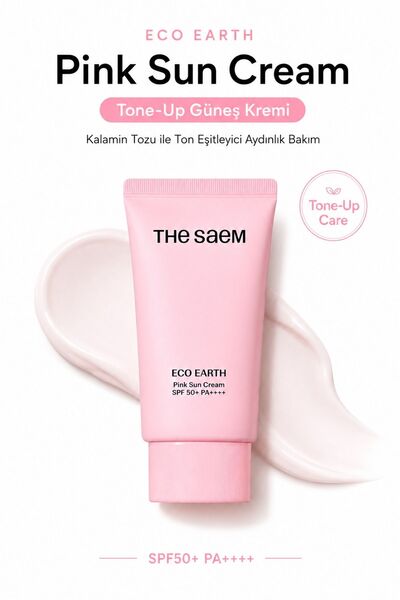 THE SAEM كريم الشمس الوردي من إيكو إيرث بعامل حماية من الشمس 50+ PA++++ 50 جر...