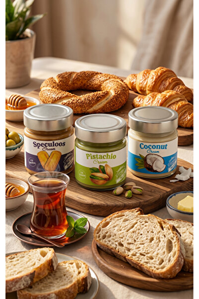 Frapella Hindistan Cevizi Kreması, Antep Fıstık Kreması, Bisküvi Kreması 3 Adet x 220 Gr.