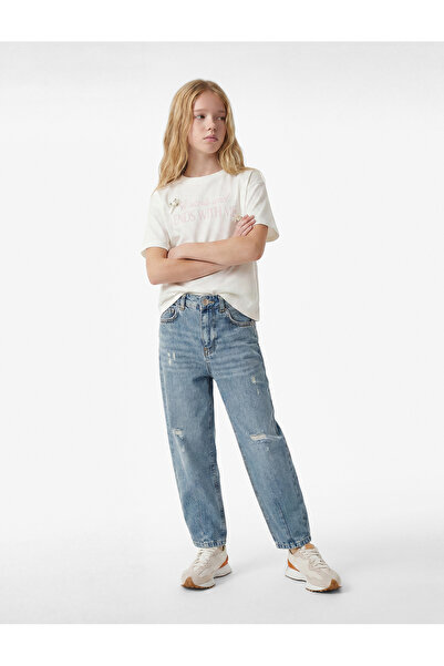 Koton talie înaltă   bumbac baloane croială denim pantaloni