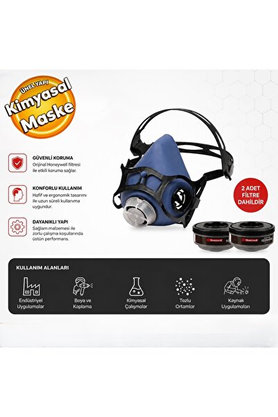 HONEYWELL Valuair Plus Yarım Yüz Maskesi Kimyasal Maske 2 Filtreli