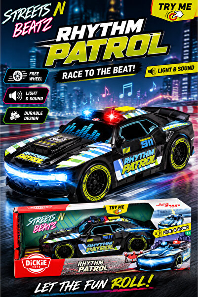 Dickie Toys Rhythm Patrol Car Toy with Changing Lights and Music