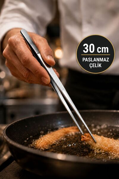 Chavin Çelik 30 cm Çok Amaçlı Cımbız Profesyonel Şef Cımbızı Maşası cin765-3