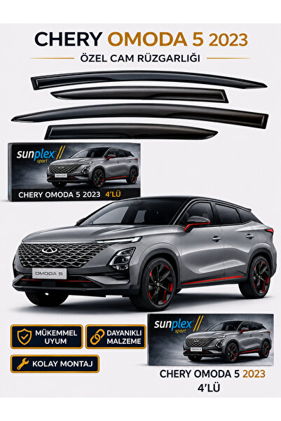 SUNPLEX Chery Omoda 5 2023 Sport Cam Rüzgarlığı Takım 4'lü Takım Rüzgar Kesic...