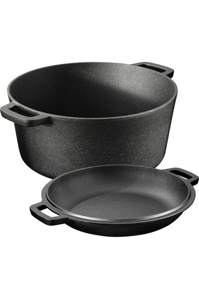 Navaris Oală olandeză din fontă cu capac, pentru plite/cuptoare, 4,7 l, 32 cm...