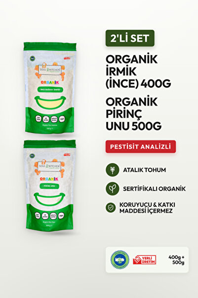 Soul Kitchen Organik Ürünler Organik İrmik 400 g, Pirinç Unu 500 g İkili Ek G...