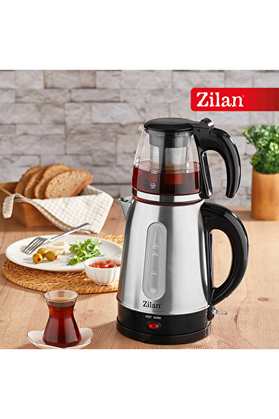 Zilan Set fierbător electric + fierbător FLORIA ZLN-3581, oțel inoxidabil/Bla...