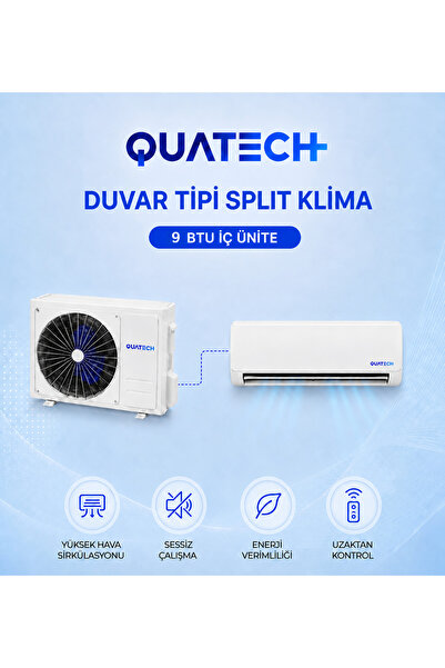 QUATECH 9.000 Btu/h A++ Enerji Sınıfı R32 Duvar Tipi Inverter Klima